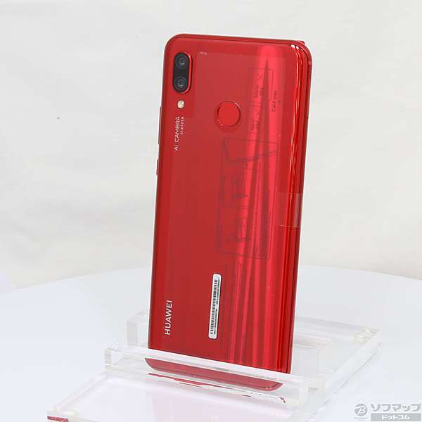 huawei nova3 red 新品未使用スマホ/家電/カメラ - スマートフォン本体