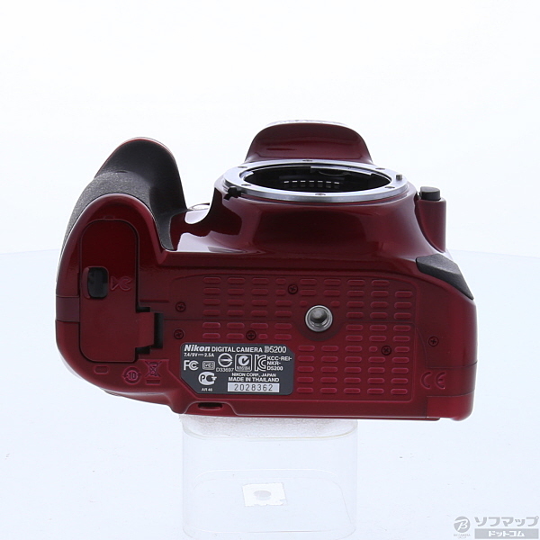 中古】NIKON D5200 18-55 VR レンズキット レッド (2410万画素／SDXC