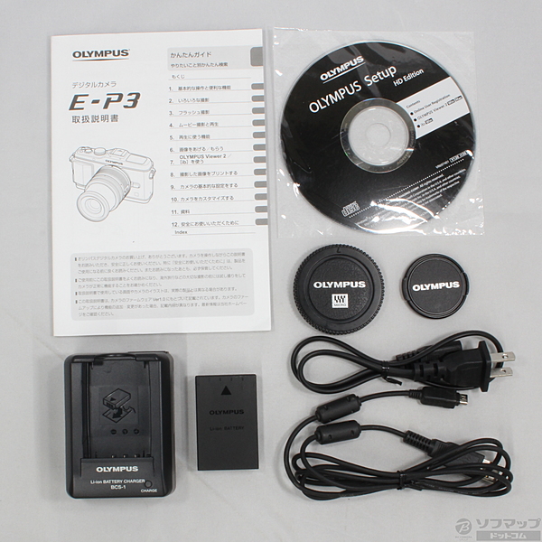 中古】PEN E-P3 レンズキット (シルバー) (1230万画素／SDXC