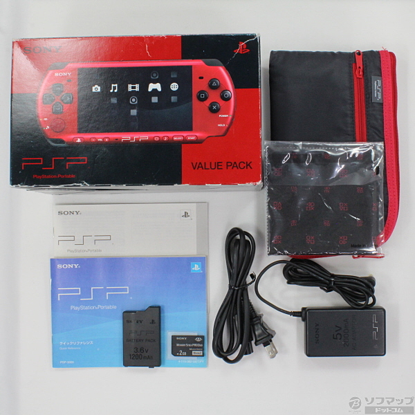 中古】PSP-3000 バリュー レッド ブラック PSPJ-30026 [2133018537355