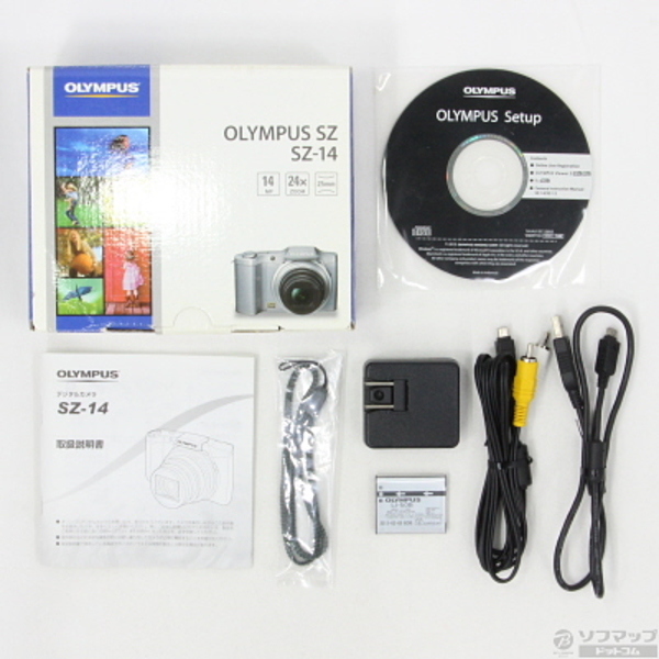中古】OLYMPUS SZ-14 1400万画素／24倍／シルバー／SDXC