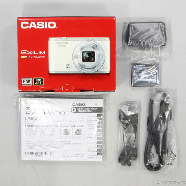 CASIO デジカメ　EX-ZR4000 ホワイト EX-ZR4000 | HIGH SPEED | デジタルカメラ | CASIO