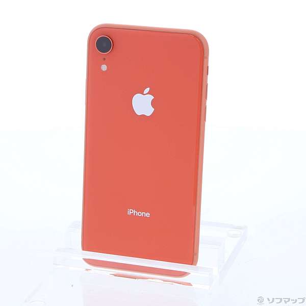 中古】iPhoneXR 128GB コーラル MT0T2J／A auロック解除SIMフリー ◇02