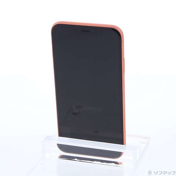 中古】iPhoneXR 128GB コーラル MT0T2J／A auロック解除SIMフリー ◇02