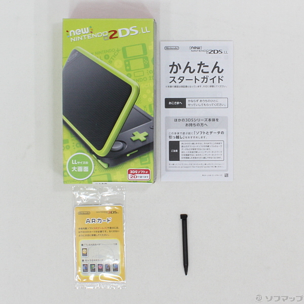 中古】Newニンテンドー2DS LL ブラック×ライム [2133020989685