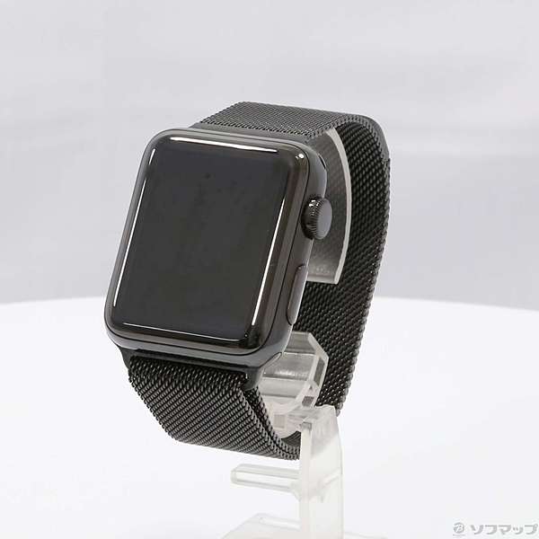 アップルウォッチ 2 ブラックステンレス 42mm Apple Watchスマホ/家電