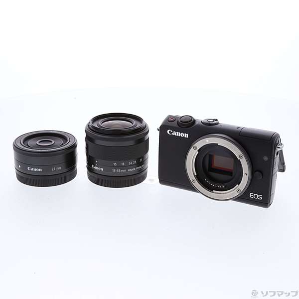 中古】〔展示品〕 ミラーレス一眼カメラ EOS M100ブラック・ダブル レンズキット／EOSM100BKWLK／ [2133021884903] -  リコレ！|ビックカメラグループ ソフマップの中古通販サイト