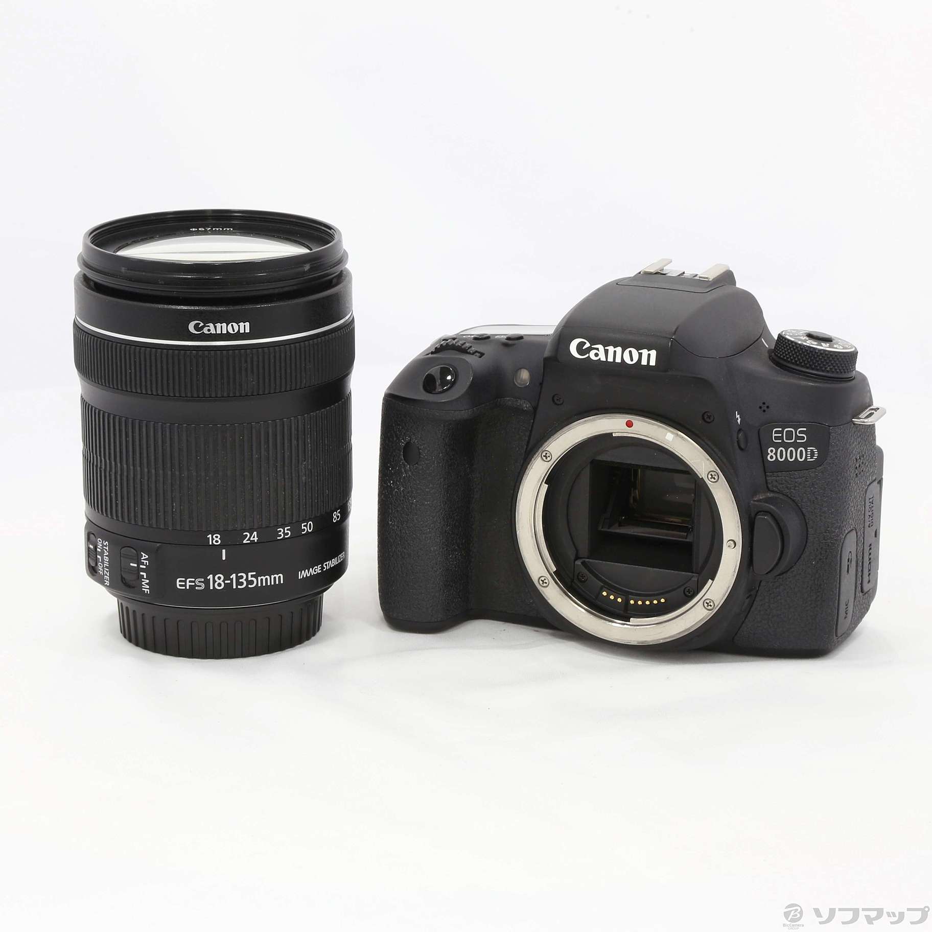 りのレンズ Canon EOS 8000D(W) EF-S18-135ボディ+レンズセット ルカリ