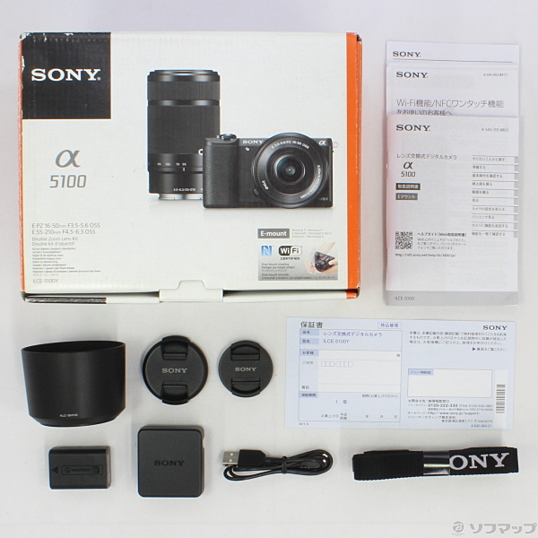 中古】〔展示品〕 α5100 ダブルズームレンズキット ホワイト ILCE