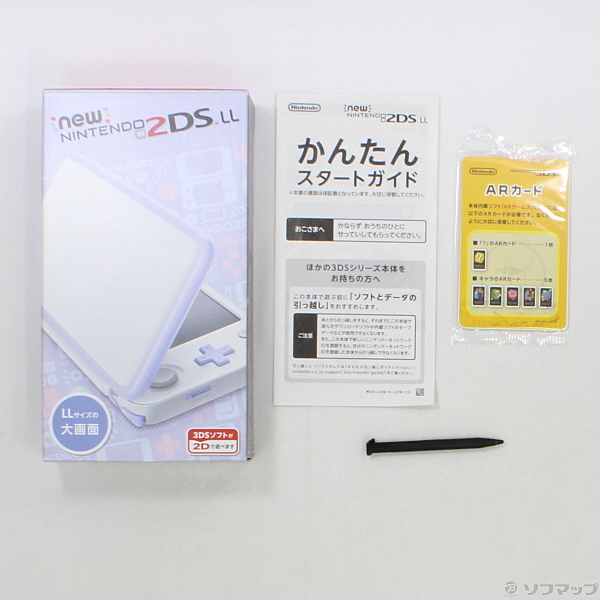 中古】〔展示品〕 Newニンテンドー2DS LL ホワイト×ラベンダー