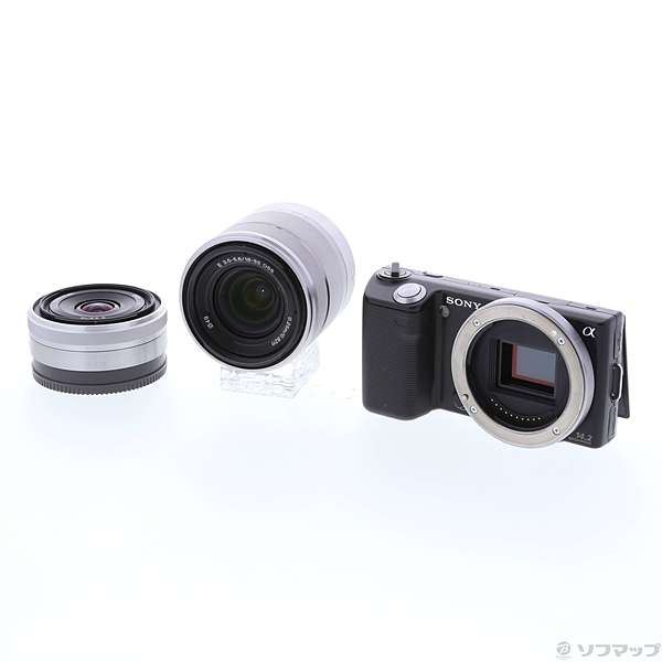 中古】NEX-5D (ブラック) ダブルレンズ E 16mm F2.8／E 18-55mm F3.5 