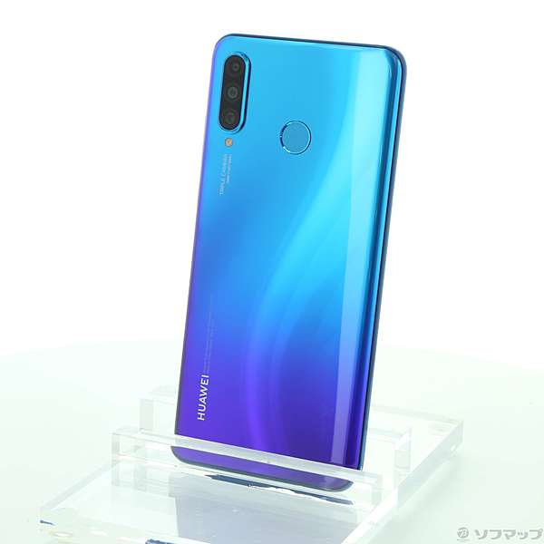 中古】HUAWEI P30 lite 64GB ピーコックブルー MAR-LX2J-BL SIMフリー