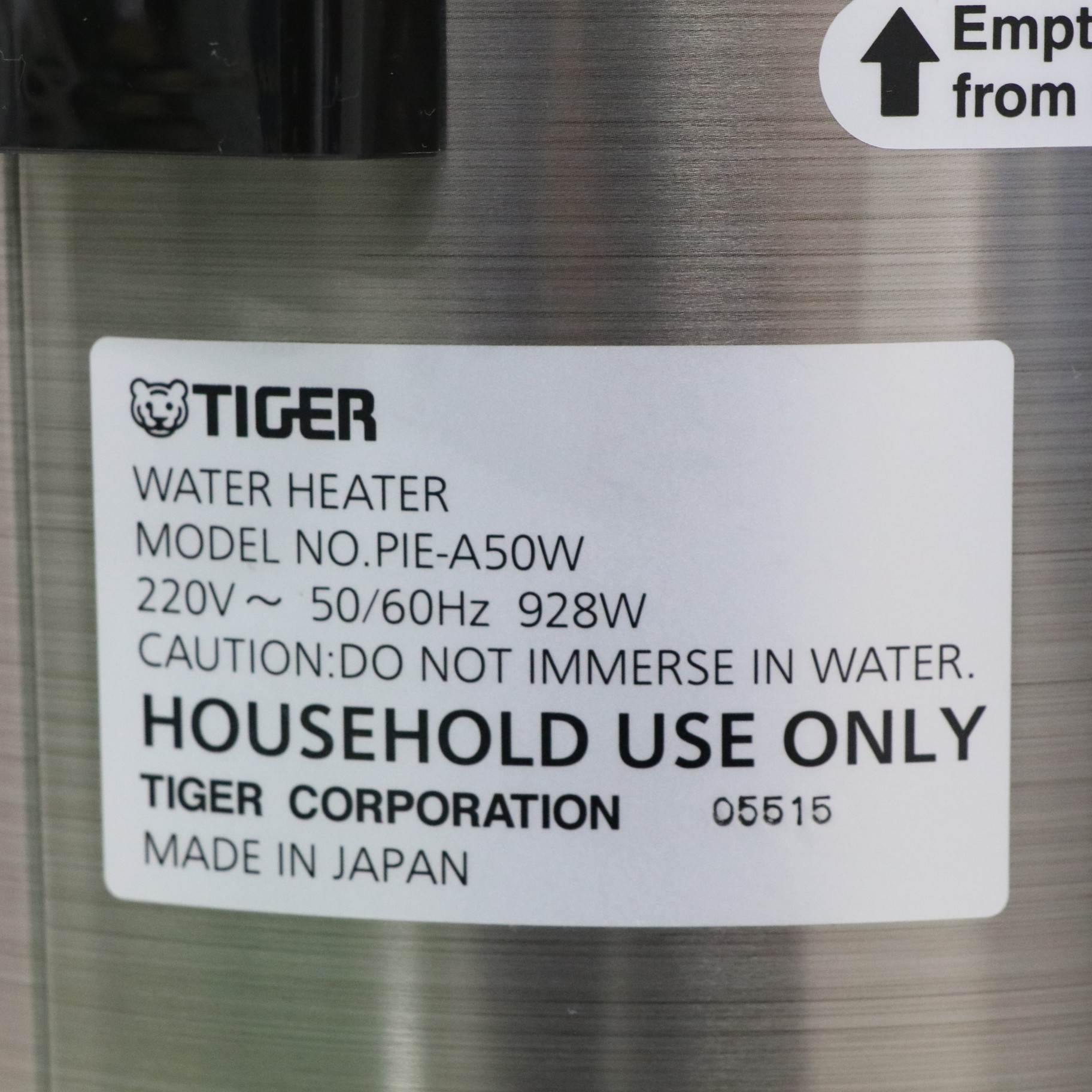 海外向け 電気ポット Tiger タイガー PDU-A50W 5.0L (220V) BLACK