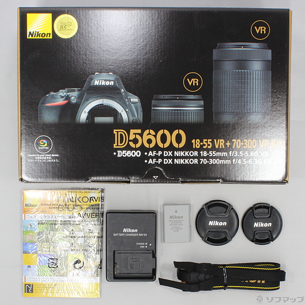 中古】NIKON D5600 ダブルズームキット ブラック (2416万画素／SDXC