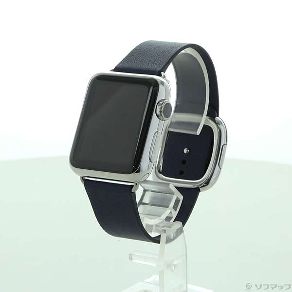 中古】Apple Watch 38mm ステンレススチールケース ミッドナイトブルー