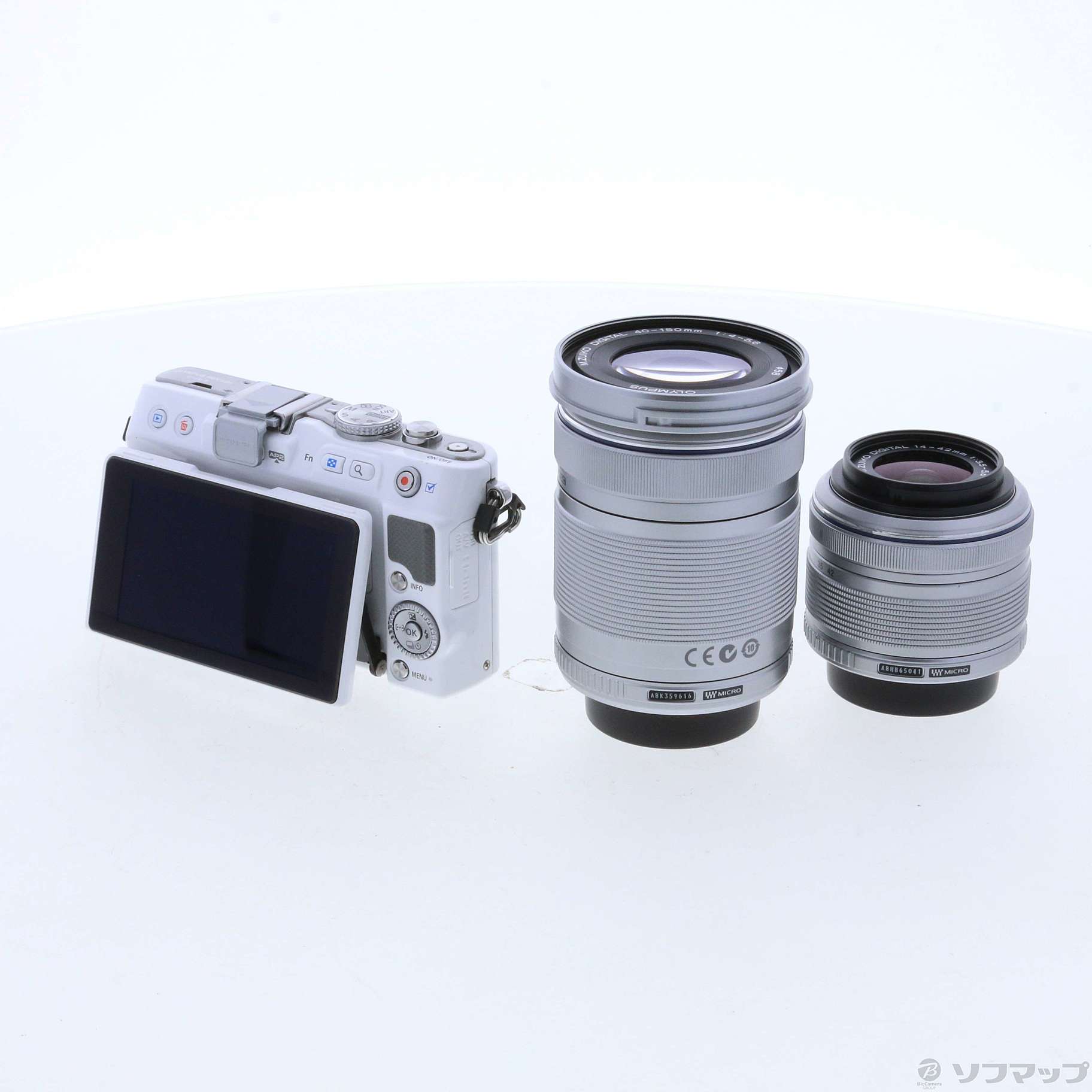 中古】PEN Lite E-PL3 ダブルレンズキット (ホワイト) (1230万画素 