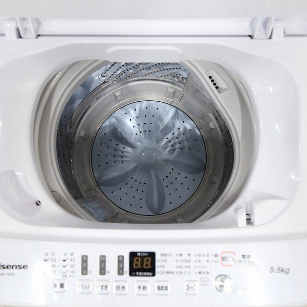 【中古】〔展示品〕 全自動洗濯機 HW-T55D ホワイト [洗濯5.5kg ／乾燥機能無 ／上開き] [2133025670946] - リ