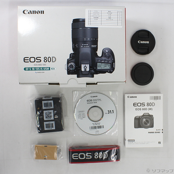 中古】EOS 80D (W) EF-S18-135 IS USM レンズキット [2133026058361