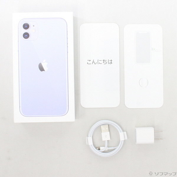 中古】iPhone11 128GB パープル MWM52J／A SIMフリー [2133026110083 