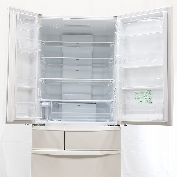 【中古品】Panasonic　501L冷蔵庫　NR-FVF505-W　2019年製 NR-FVF505-W 冷蔵庫 ハーモニーホワイト [501L /6ドア /観音開きタイプ