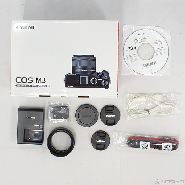 中古】EOS M3 ダブルズームキット2 BK (2420万画素／SDXC／ブラック) [2133027142892] -  リコレ！|ビックカメラグループ ソフマップの中古通販サイト