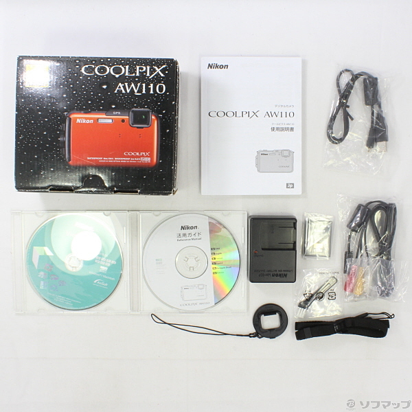中古】COOLPIX AW110 (1605万画素／5倍／防水／サンシャインオレンジ