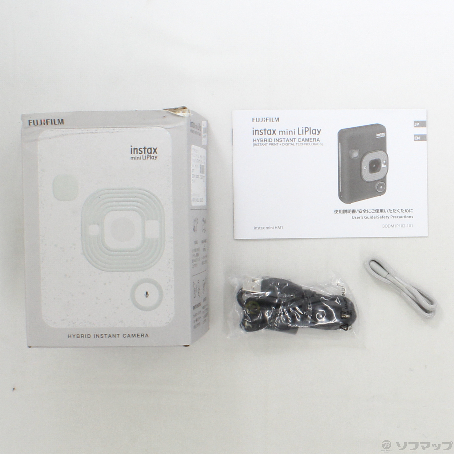 中古】instax mini LiPlay チェキ ストーンホワイト [2133027500173