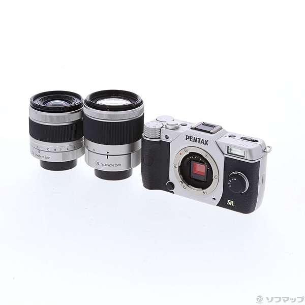 中古】PENTAX Q7 ダブルズームキット シルバー (1240万画素／SDXC