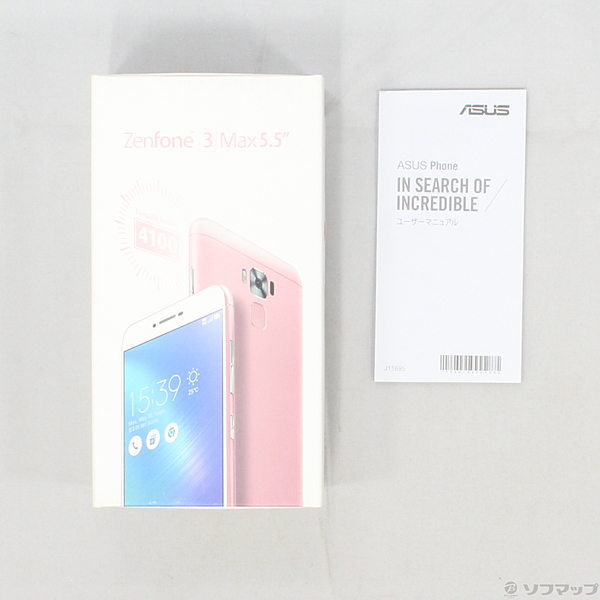 中古】ZenFone 3 Max 5.5 32GB ローズピンク ZC553KLPK32S3 SIMフリー