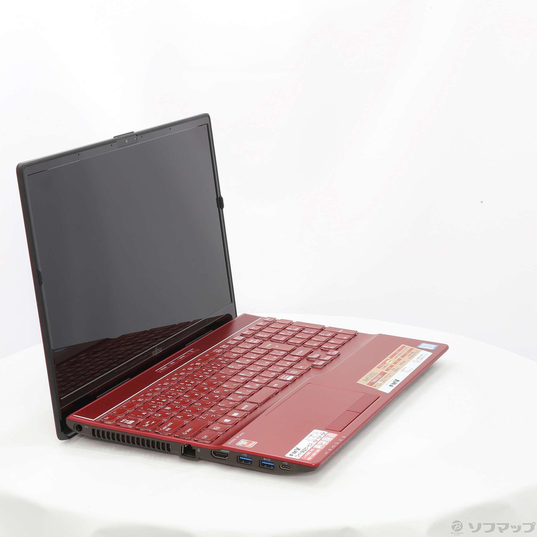 〔展示品〕 LIFEBOOK AH53／D3 FMVA53D3R ガーネットレッド 〔Windows 10〕