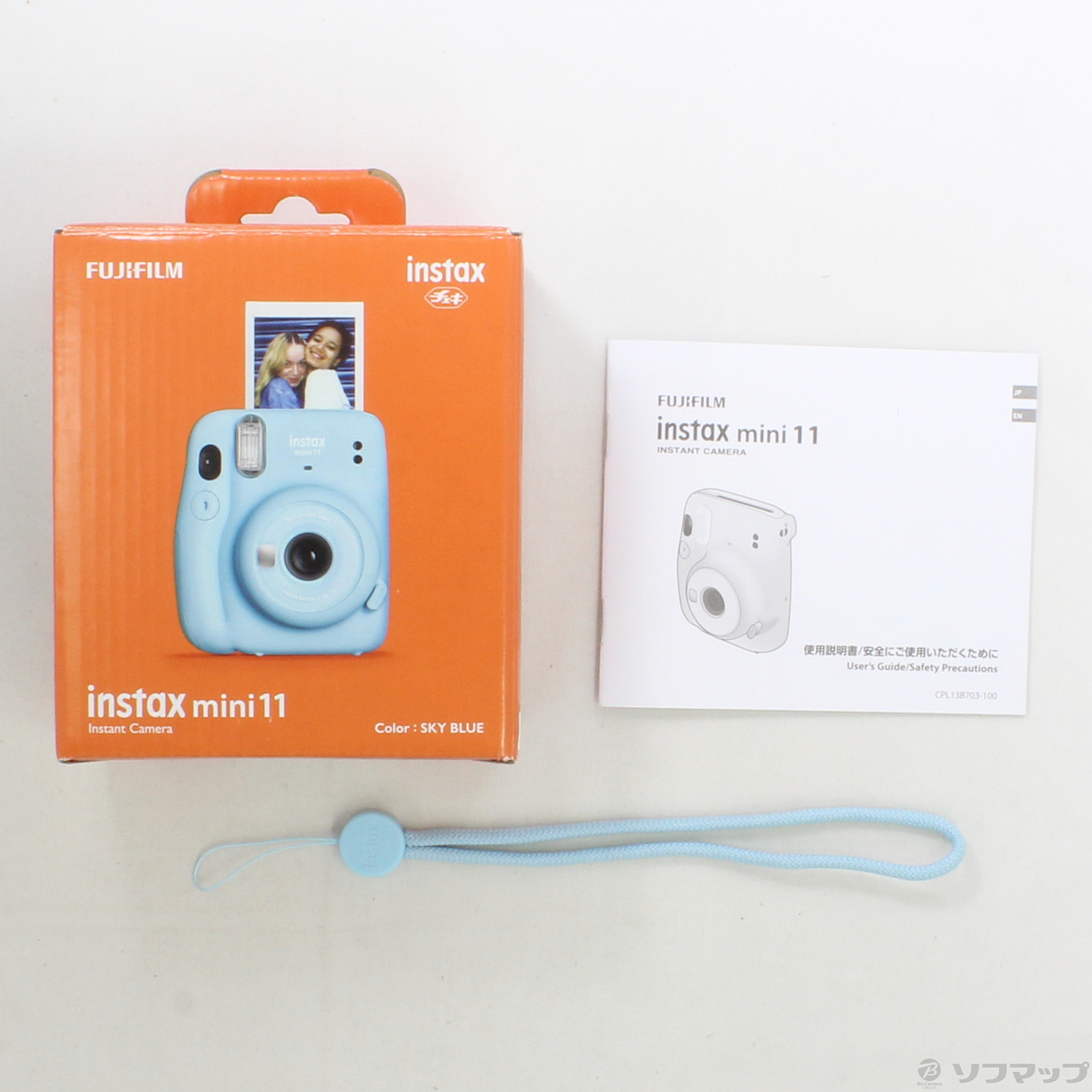 中古】インスタントカメラ チェキ instax mini 11 スカイブルー