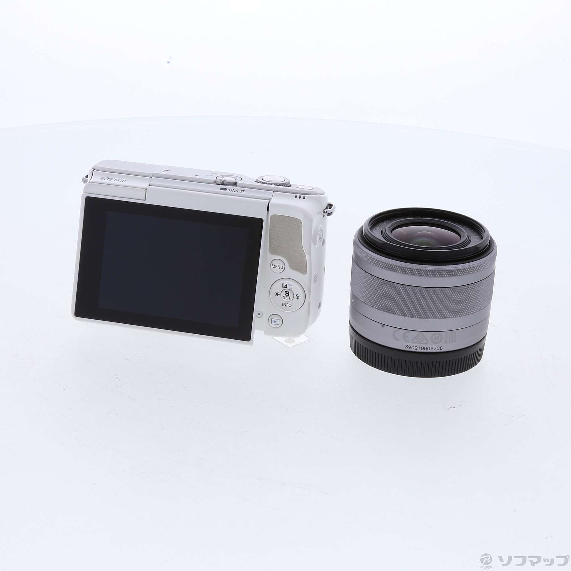 中古】EOS M10 EF-M 15-45 レンズキット WH (1800万画素／SDXC