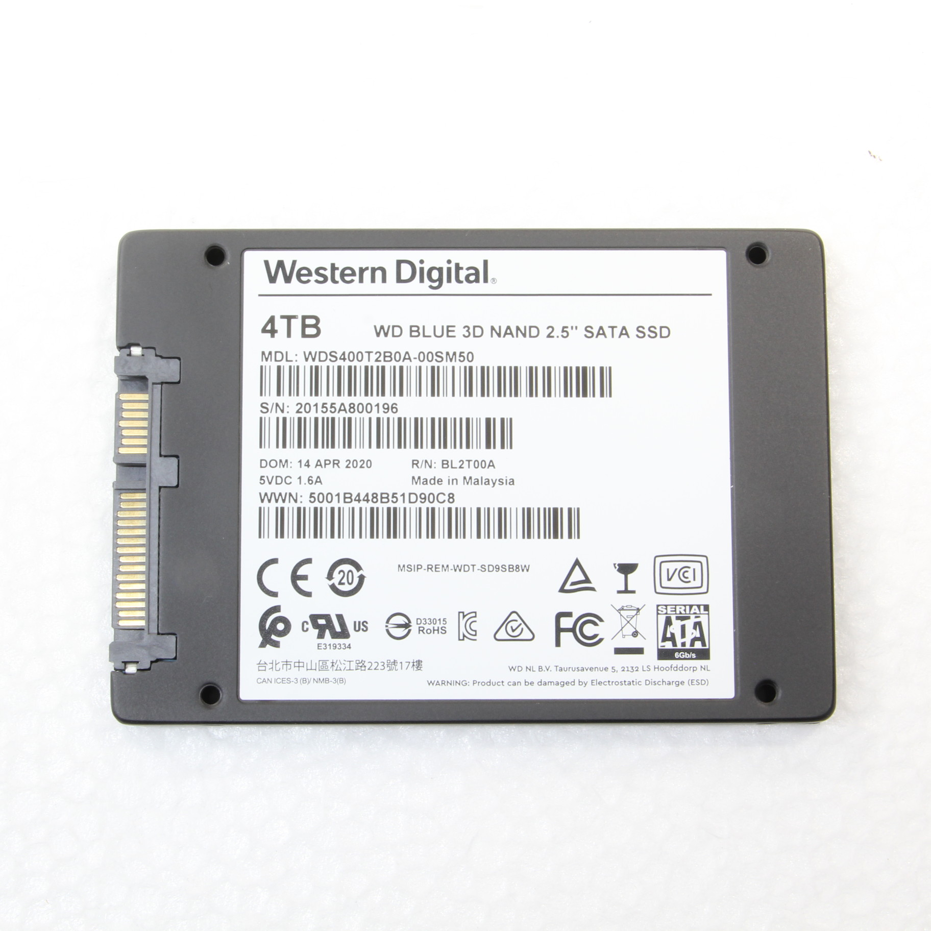 SSD WD Blue 3D NAND SATA WDS400T2B0A - PC周辺機器