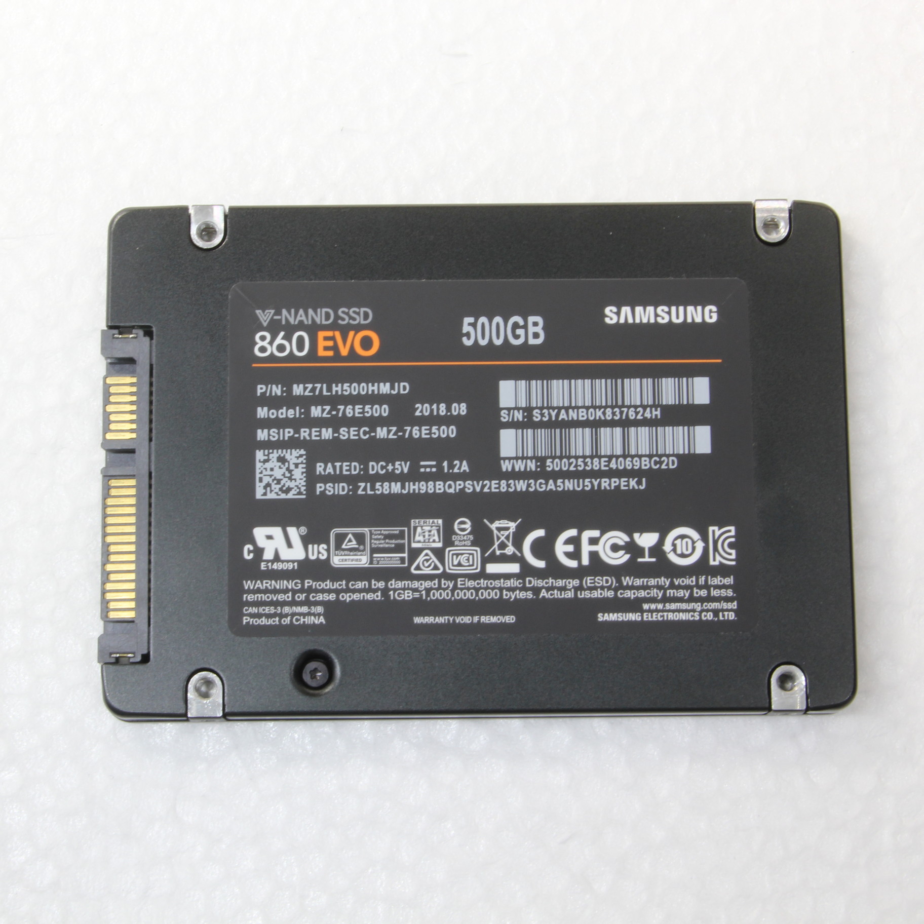 新品 Samsung SSD 860 EVO 500GB MZ-76E500PCパーツ - PCパーツ