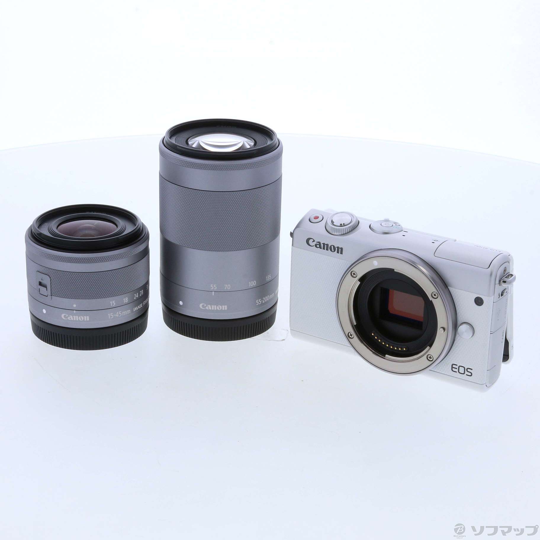 中古】EOS M100 (ホワイト) ダブルズームキット [2133028775372