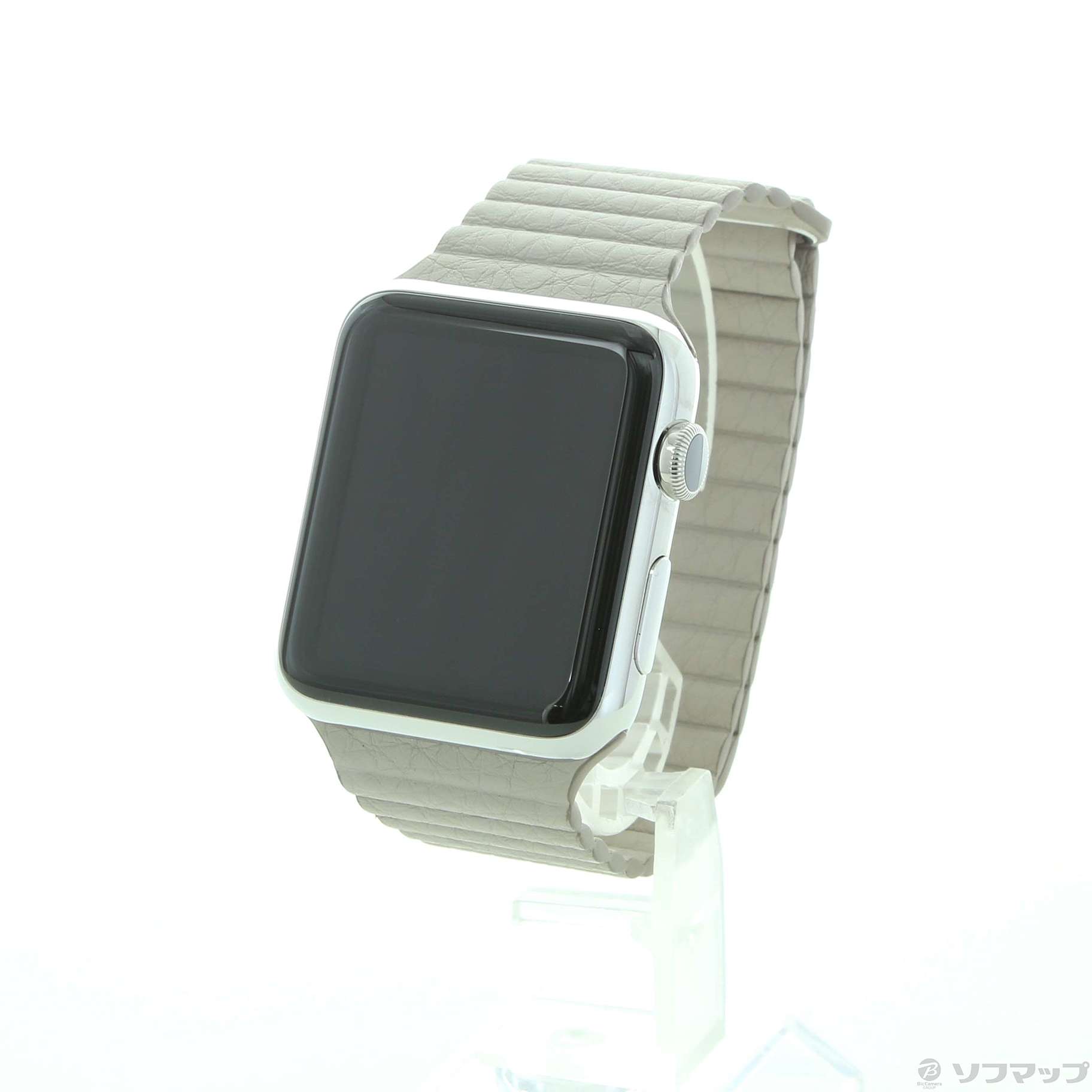 中古】Apple Watch 42mm ステンレススチールケース ストーンレザー