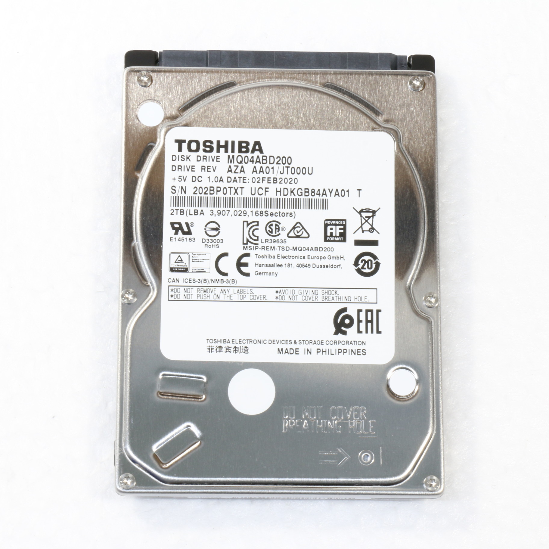 MQ04ABD200 2.5インチ 2TB HDD