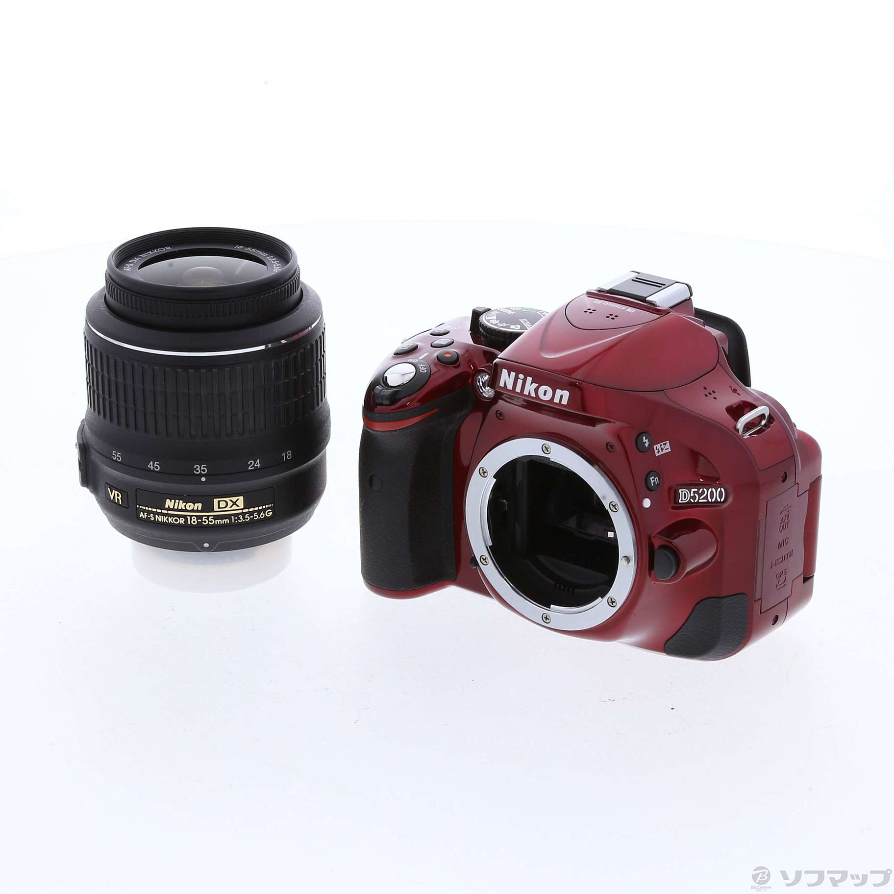 NIKON D5200 18-55 VR レンズキット レッド (2410万画素/SDXC) ファッション通販サイト Nikon レッド レンズキット 18-55VR D5200 デジタルカメラ
