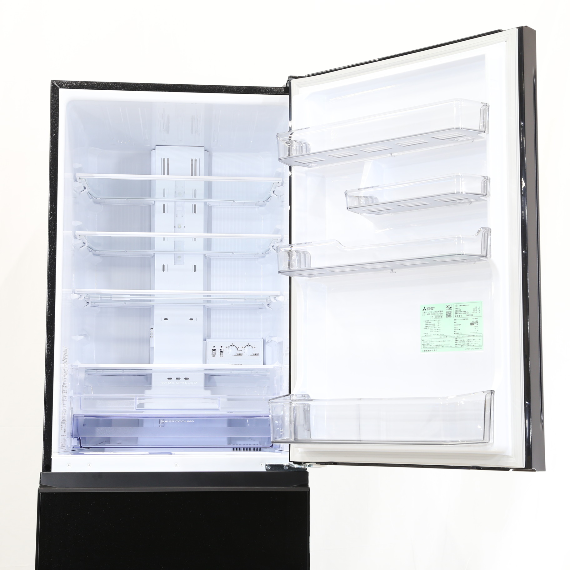 冷蔵庫 三菱 MITSUBISHI MR-CG37TE-B 2019年製 3D 365L クリスタルブラック 中古品 中古】〔展示品〕〔展示品〕 冷蔵庫 CGシリーズ クリスタルブラック MR