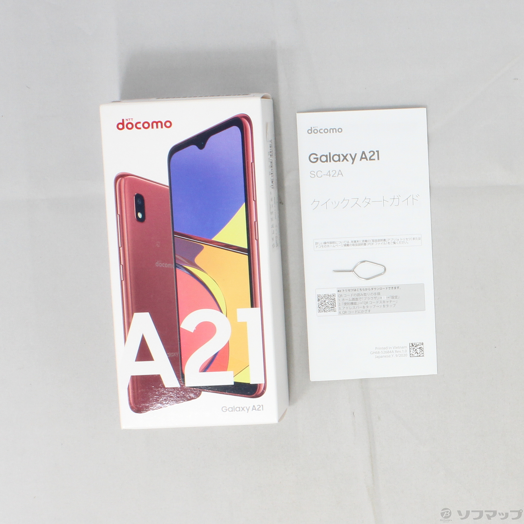 中古】GALAXY A21 64GB レッド SC-42A docomoロック解除SIMフリー