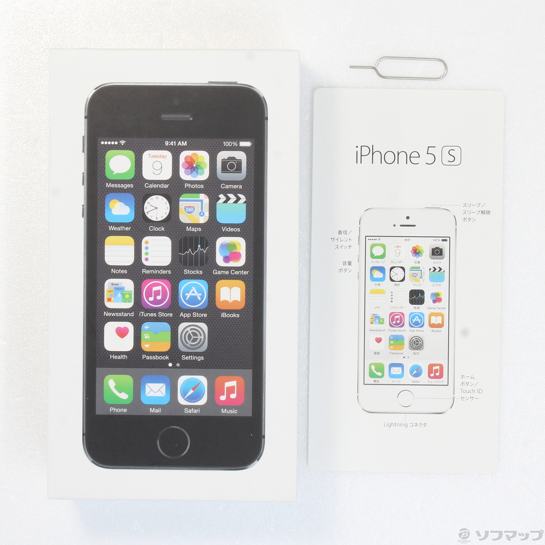 中古】iPhone5S 32GB スペースグレイ ME335J／A SIMフリー ◇09/10(金