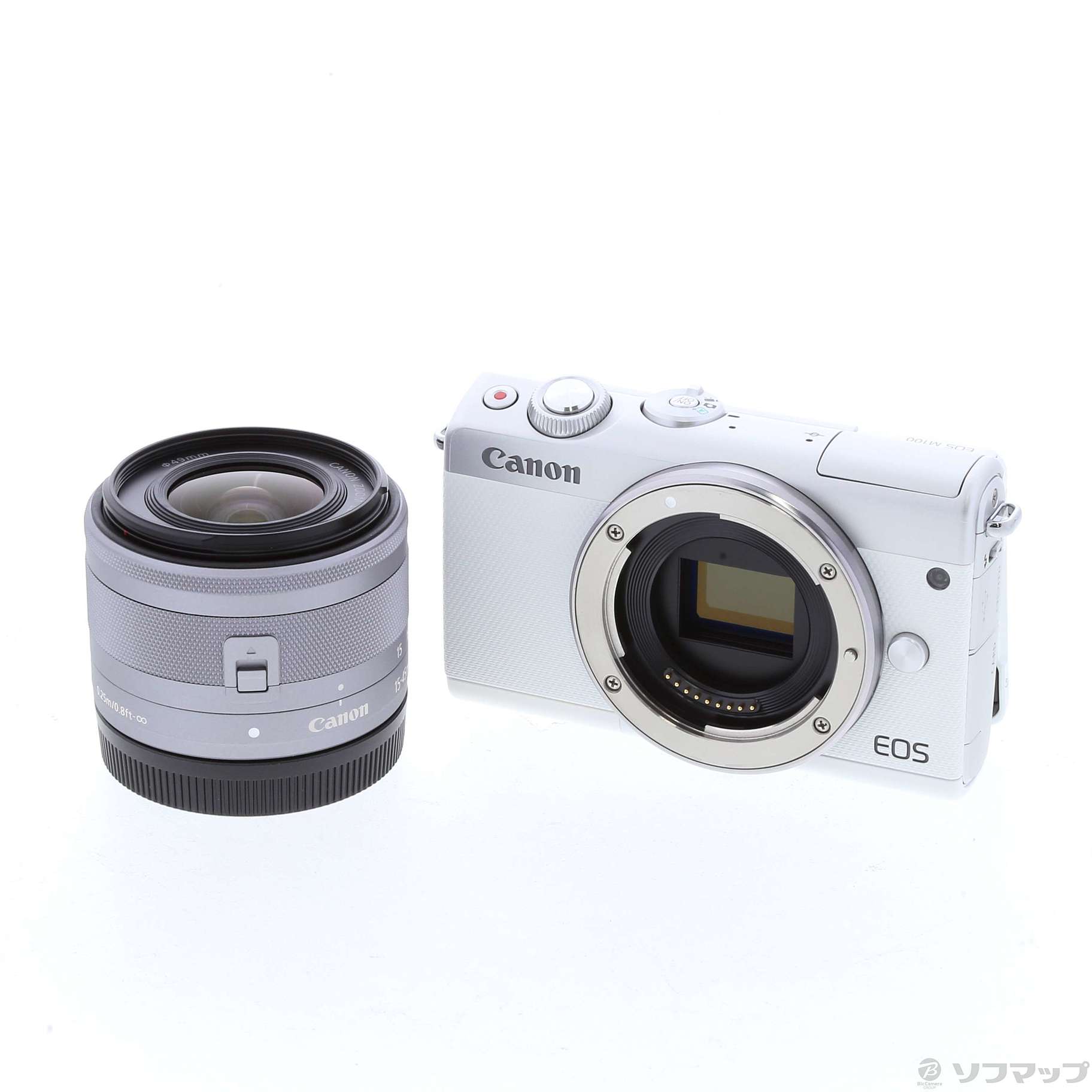 中古】〔展示品〕 EOS M100 EF-M15-45 IS STM レンズキット (ホワイト 