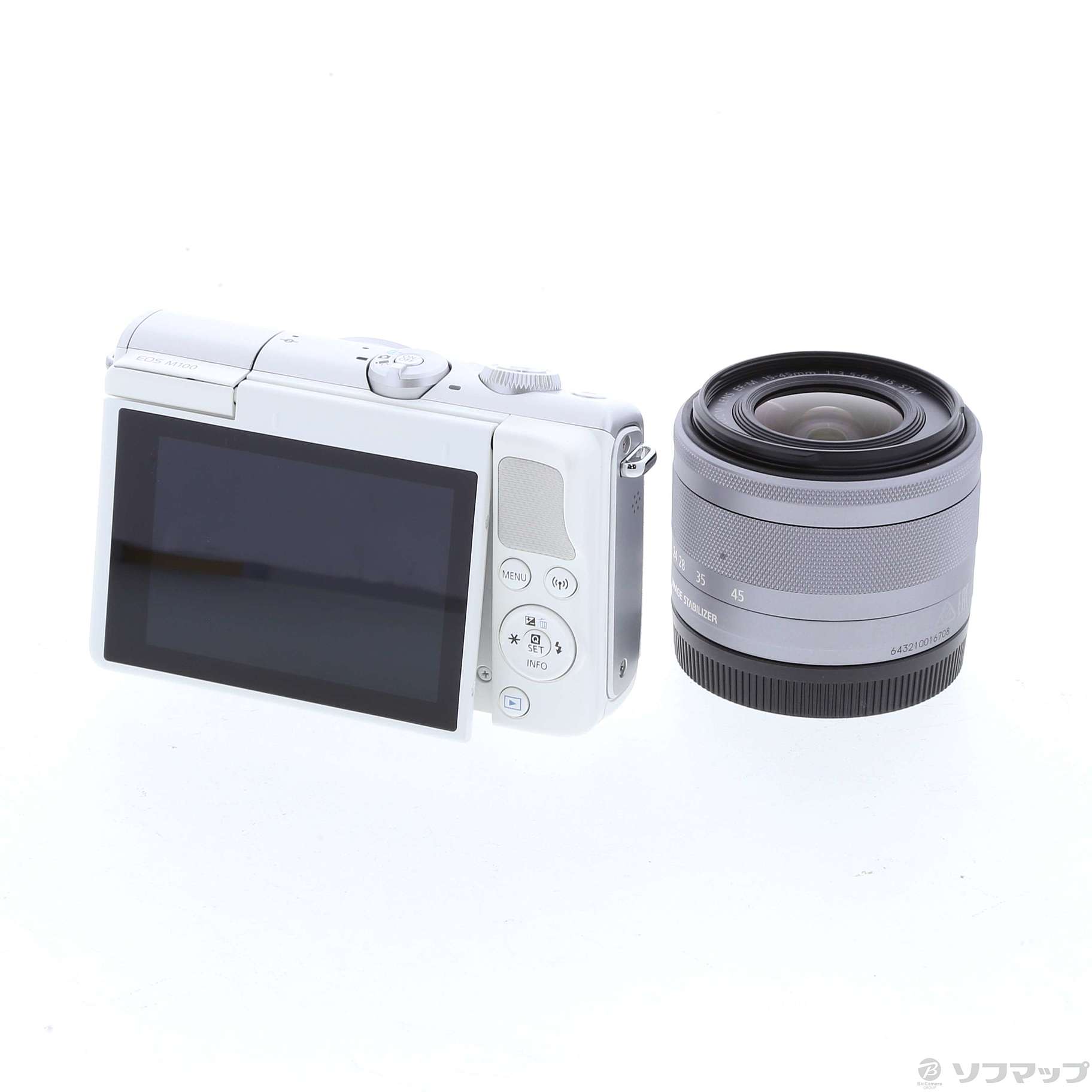 中古】〔展示品〕 EOS M100 EF-M15-45 IS STM レンズキット (ホワイト 