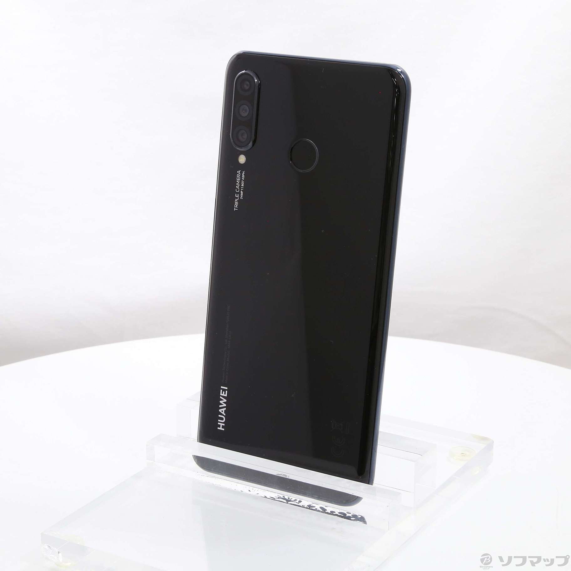 中古】HUAWEI P30 lite 64GB ミッドナイトブラック MAR-LX2J SIMフリー