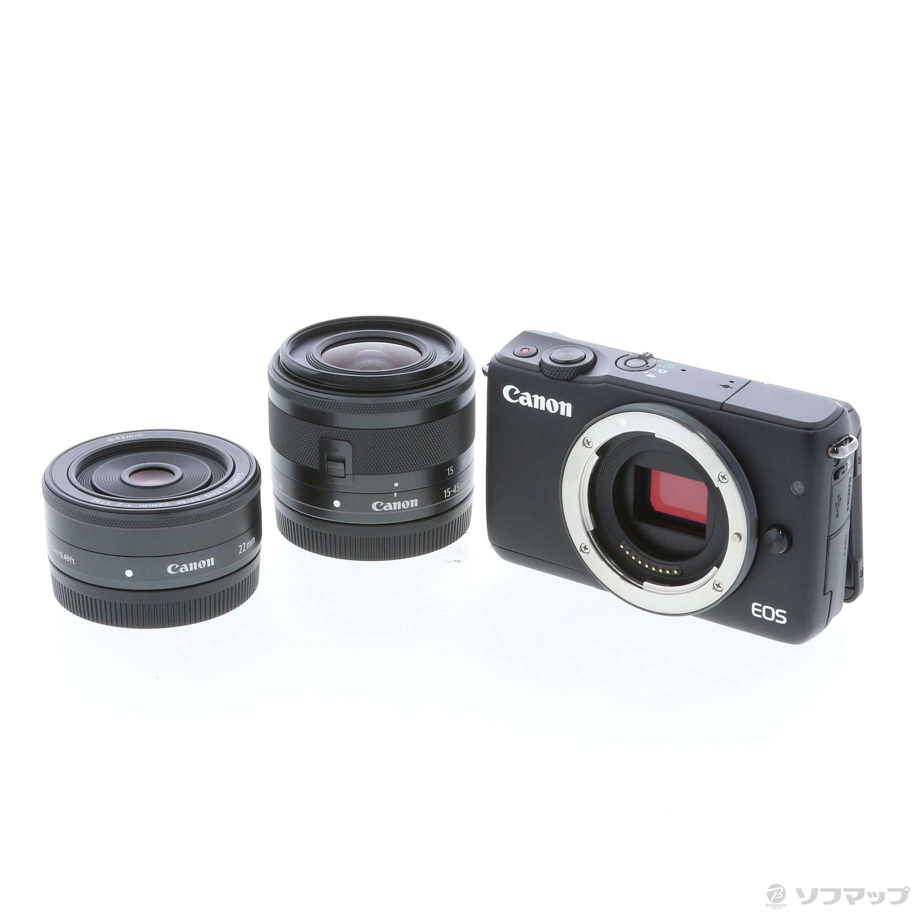 中古】EOS M10 ダブルレンズキット BK (1800万画素／SDXC／ブラック