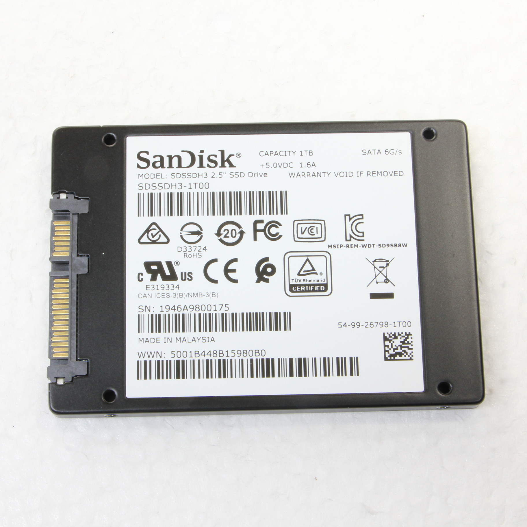 スマホ/家電/カメラ【新品・未開封】SDSSDH3-1T00-J25 SSD 1TB