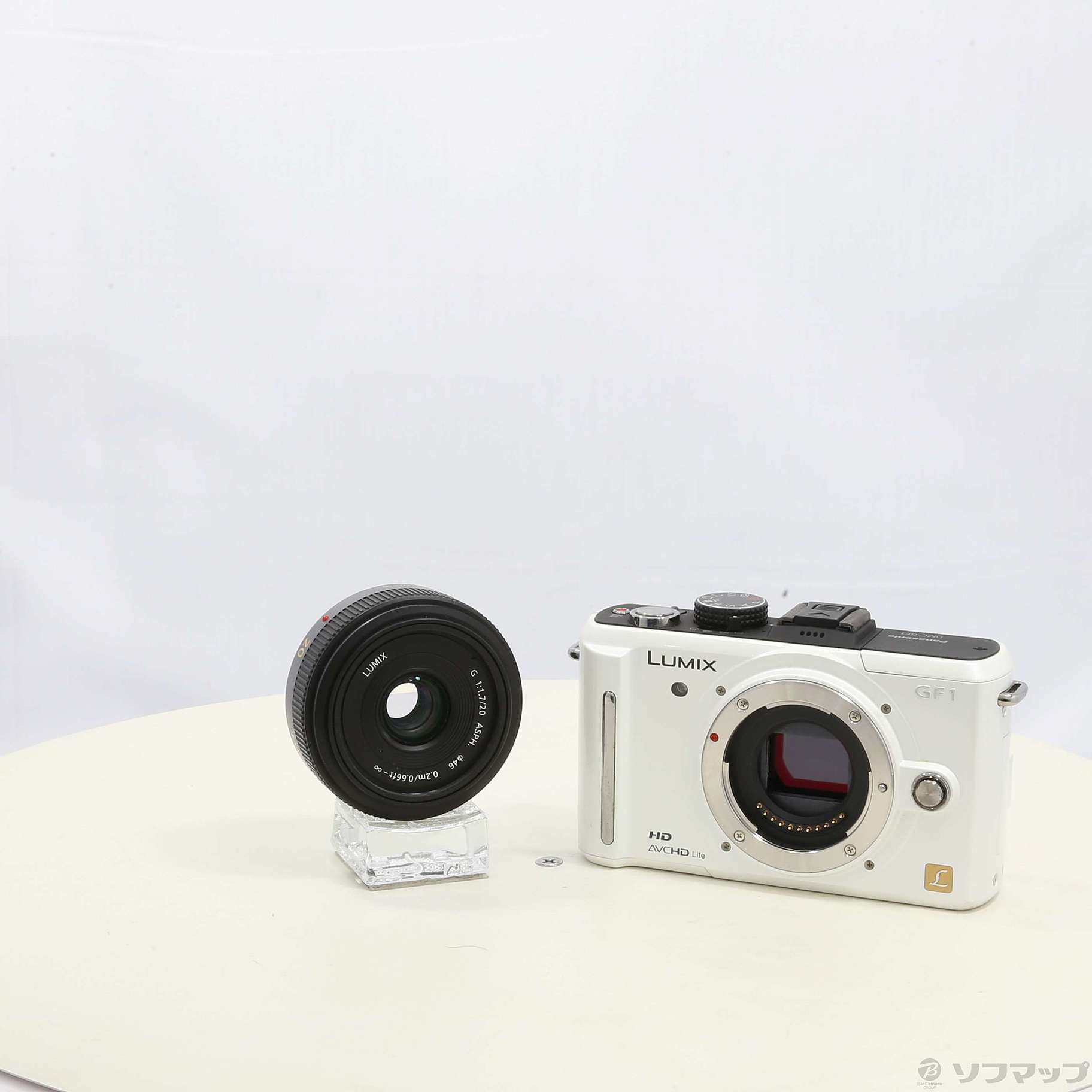 中古】LUMIX DMC-GF1C-W パンケーキレンズキット シェルホワイト