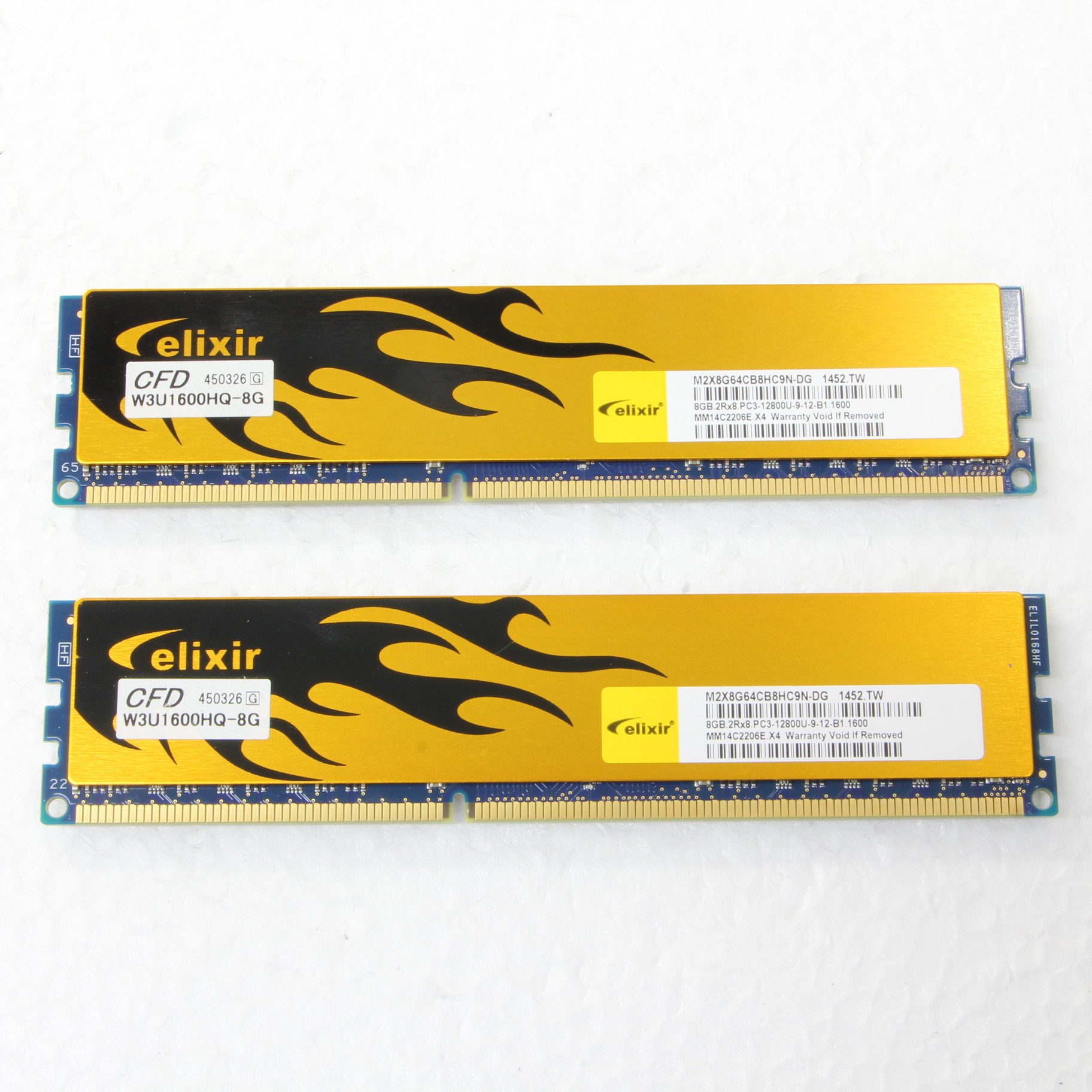 中古メモリ】Elixir W3U1600HQ-8G 16GB 8GB×2枚 DDR3-1600 PC3-12800