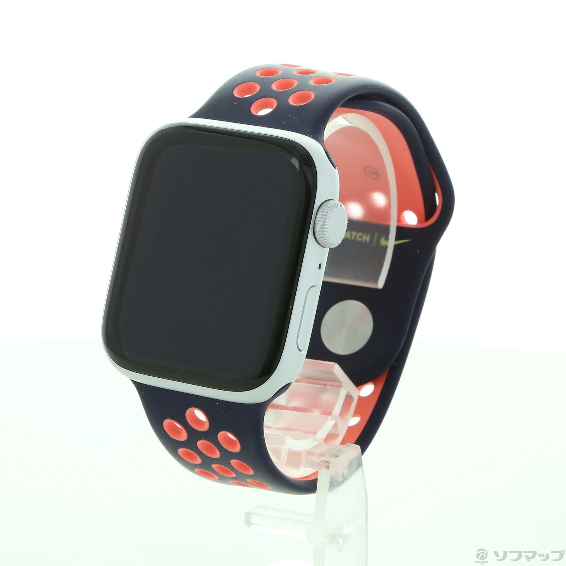 Apple Watch SE Nike GPS 44mm シルバーアルミニウムケース ブルーブラック／ブライトマンゴーNikeスポーツバンド