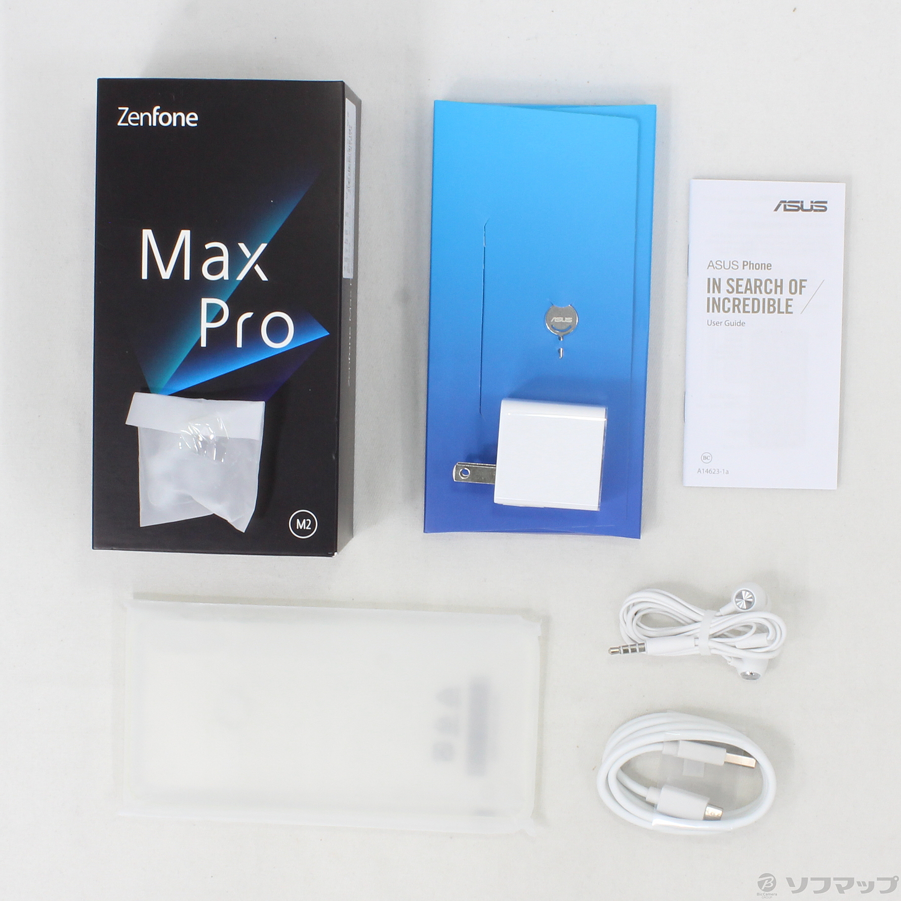 中古】〔展示品〕 ZenFone Max Pro M2 64GB ミッドナイトブルー